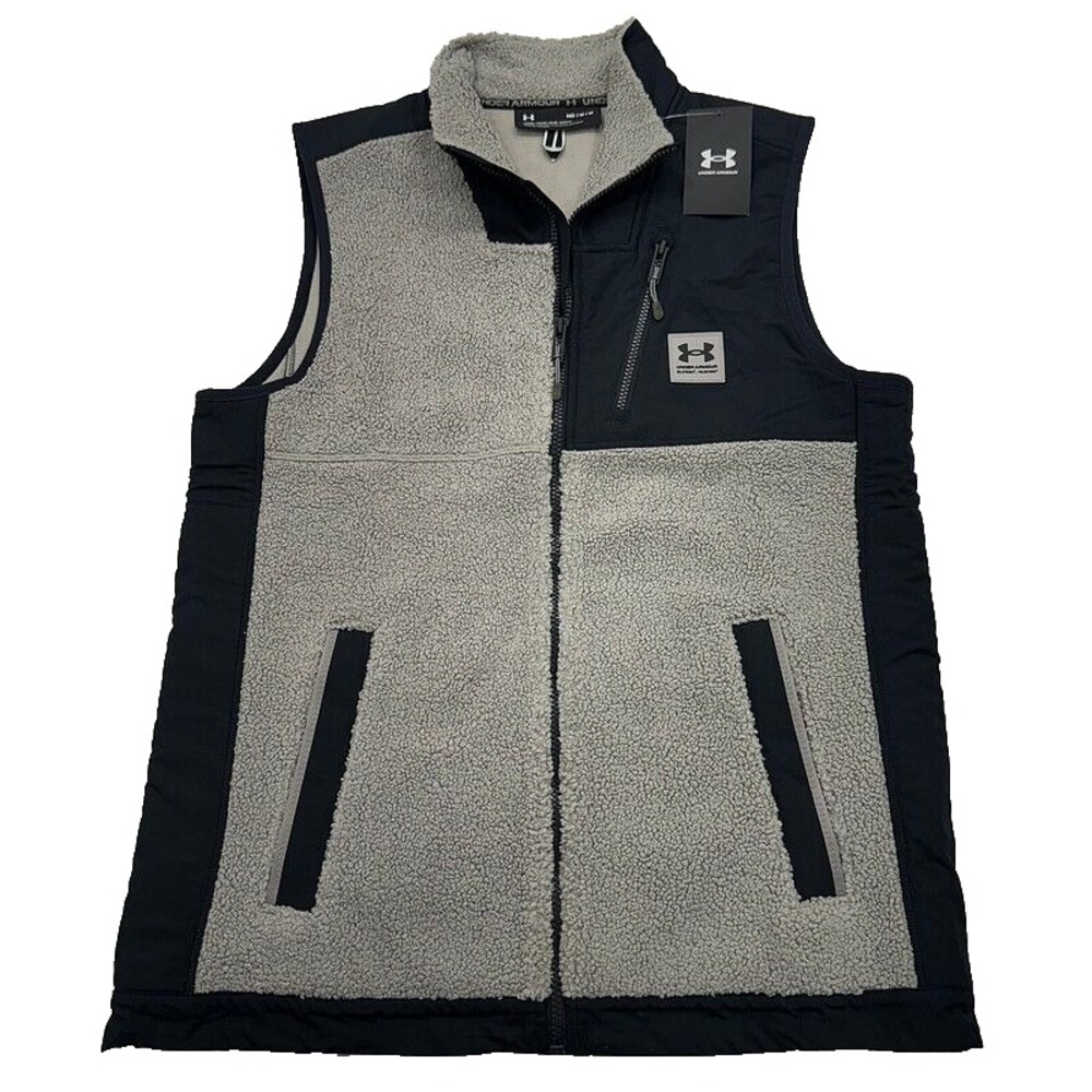 NWT UA Mission Vest Fleece Zip Jacket M Under Armour Black Golf Mens‎ $100